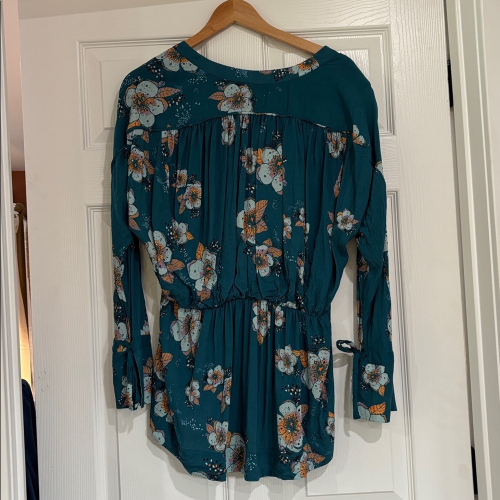Free People Teal Floral Tunic - Picture 9 of 12
